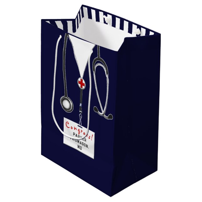 Bolsa De Regalo Mediana Grado de la Escuela de Medicina médica (Angulo Anverso)