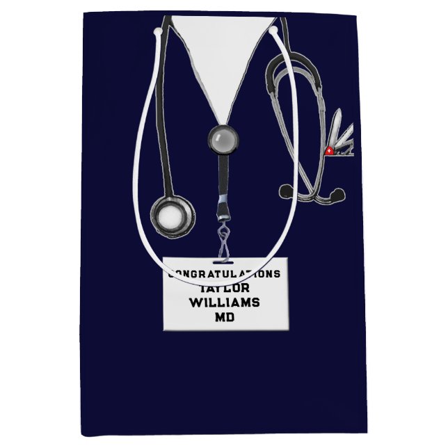 Bolsa De Regalo Mediana Graduación de Médica creativo (Anverso)