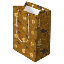 Bolsa De Regalo Mediana Graduación Destello Dorado 