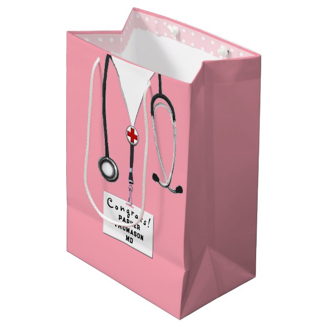 Bolsa De Regalo Mediana Graduación médica (Angulo Anverso)