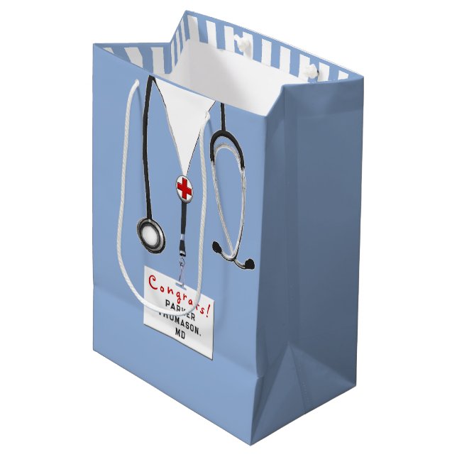 Bolsa De Regalo Mediana Graduación médica (Angulo Anverso)