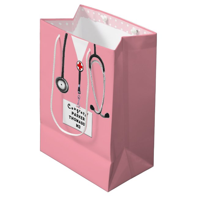 Bolsa De Regalo Mediana Graduación médica (Angulo Anverso)