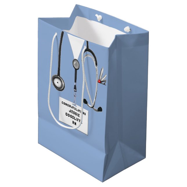 Bolsa De Regalo Mediana Graduación personalizada de enfermeras (Angulo Anverso)