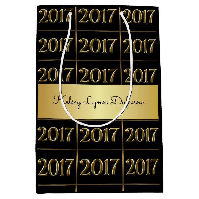 Bolsa De Regalo Mediana Graduación personalizada en 2017 (Anverso)