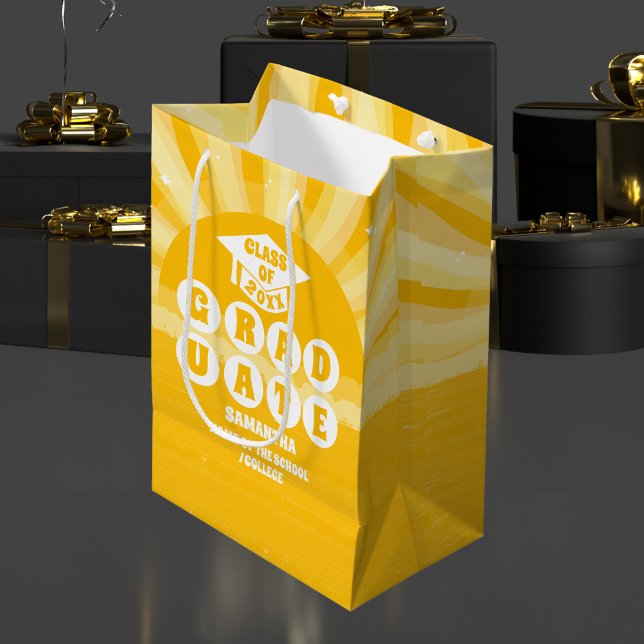 Bolsa De Regalo Mediana Graduación Retro Sunshine (Subido por el creador)