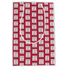 Bolsa De Regalo Mediana Graduación Rojo Blanco y Gris 2026