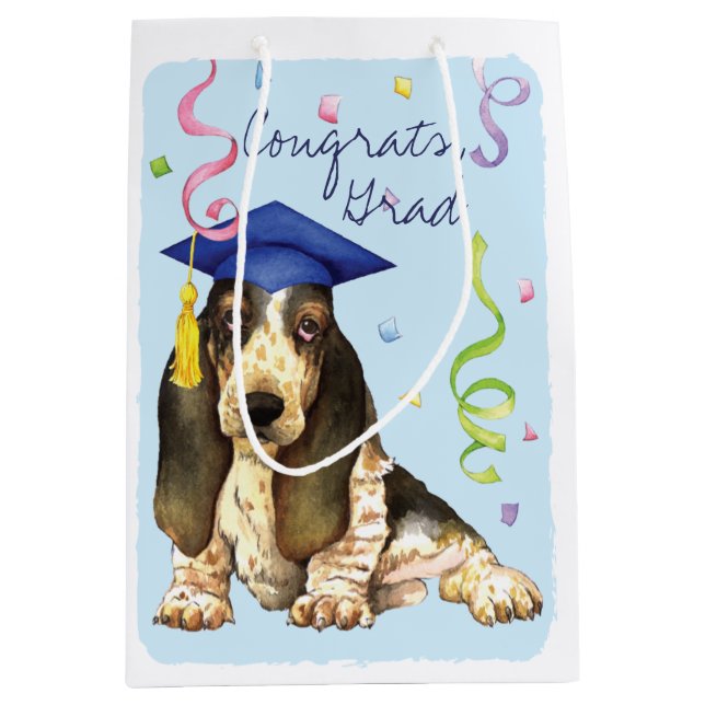 Bolsa De Regalo Mediana Graduado Basset (Anverso)