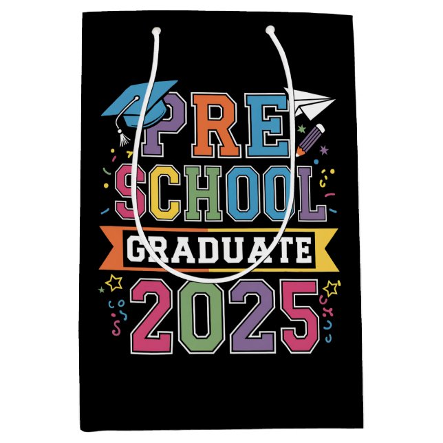 Bolsa De Regalo Mediana Graduado Preescolar 2025 Escuela Preescolar K (Anverso)