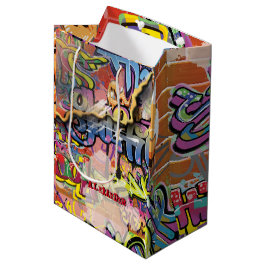 Bolsa De Regalo Mediana Graffiti pintado ladrillo raspado de garraffiti