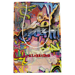 Bolsa De Regalo Mediana Graffiti pintado ladrillo raspado de garraffiti