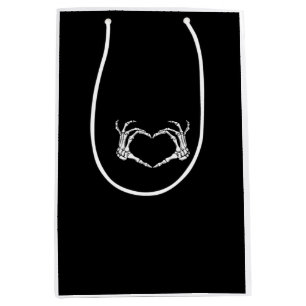 Bolsa De Regalo Mediana Gráfica del corazón de Skeleton Hands