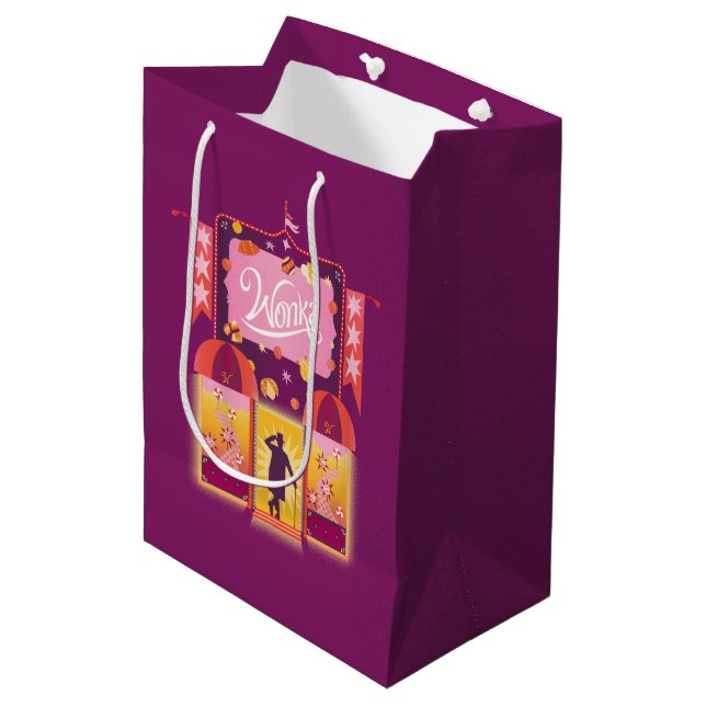 Bolsa De Regalo Mediana Gráfico de la tienda Wonka Candy (Angulo Anverso)