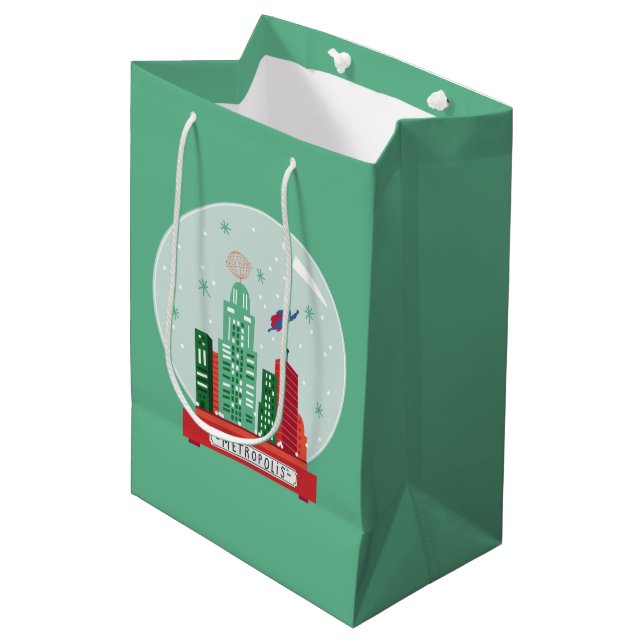 Bolsa De Regalo Mediana Gráfico del Globe de Nieve de Superman Metropolis (Angulo Anverso)