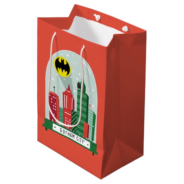 Bolsa De Regalo Mediana Gráfico del globo de nieve Batman Gotham City™ (Angulo Anverso)