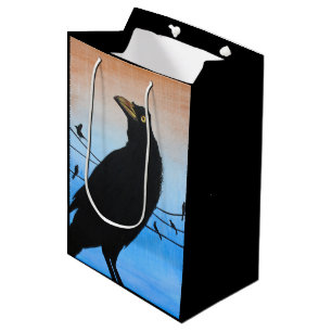 Bolsa De Regalo Mediana Grajo Austin Texas Amante de las Aves Fauna Pintur
