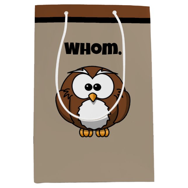 Bolsa De Regalo Mediana Grammar Owl Personalizado gracioso para escritores (Anverso)