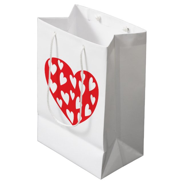 Bolsa De Regalo Mediana Gran corazón rojo (Angulo Anverso)