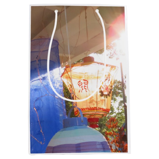 Bolsa De Regalo Mediana Grandes farolillos de iluminación - Viñedo de Mart (Anverso)