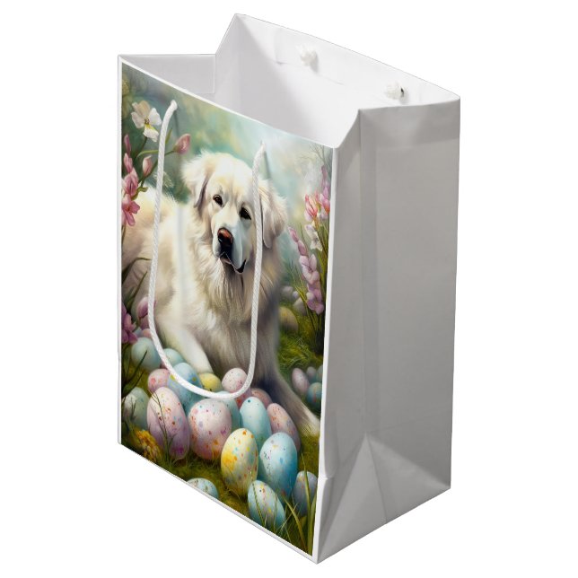 Bolsa De Regalo Mediana Grandes Pirineos con Huevos de Pascua (Angulo Anverso)