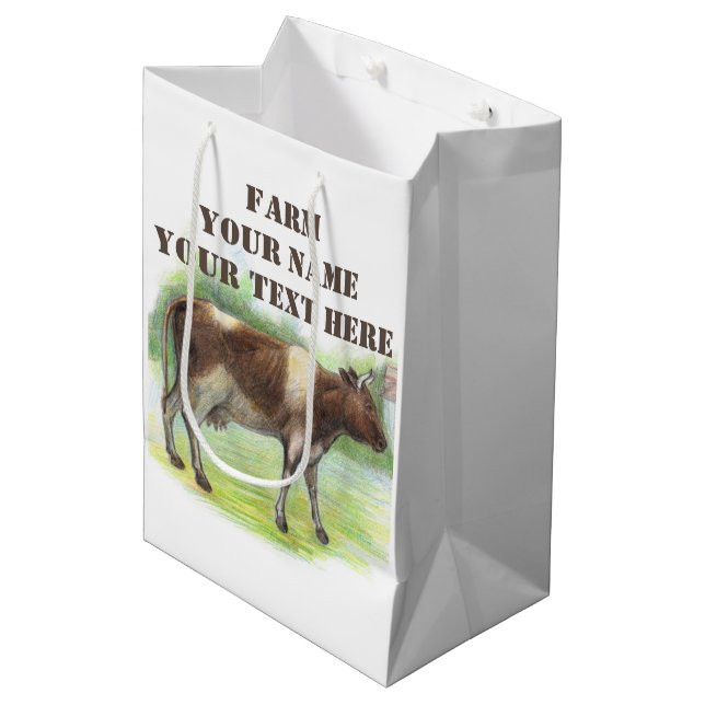 Bolsa De Regalo Mediana Granja de vacas (Angulo Anverso)