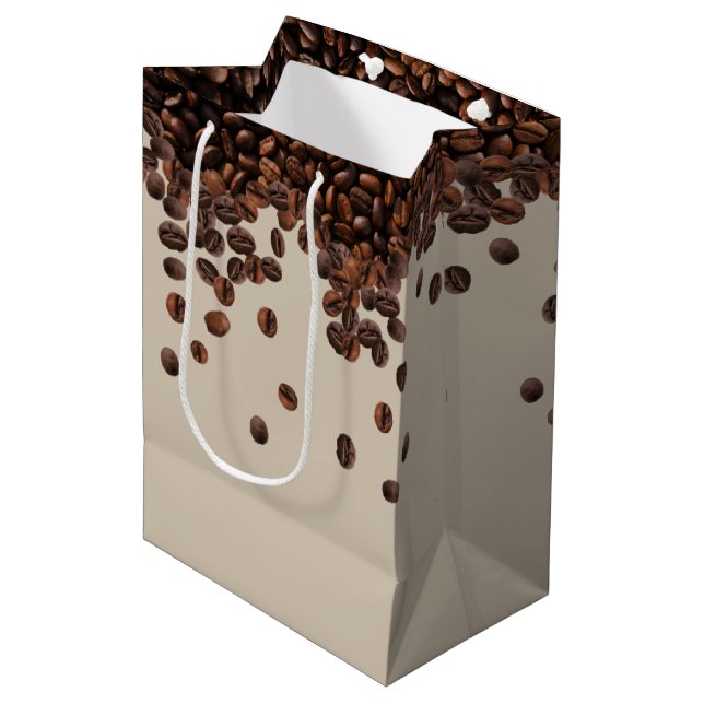 Bolsa De Regalo Mediana Granos de Café (Angulo Anverso)