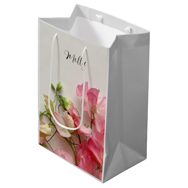 Bolsa De Regalo Mediana Granos dulces rosados frescos (Angulo Anverso)