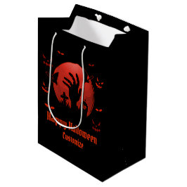 Bolsa De Regalo Mediana Graveyard Moon Halloween Black