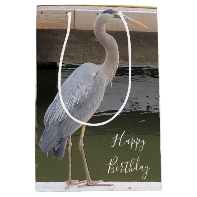 Bolsa De Regalo Mediana Gray Heron (Anverso)