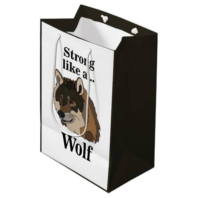Bolsa De Regalo Mediana Gray Wolf (Angulo Anverso)