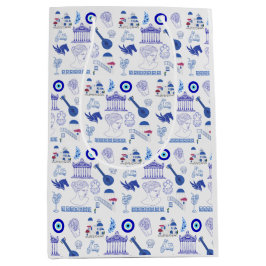 Bolsa De Regalo Mediana Grecia Azul y Blanco