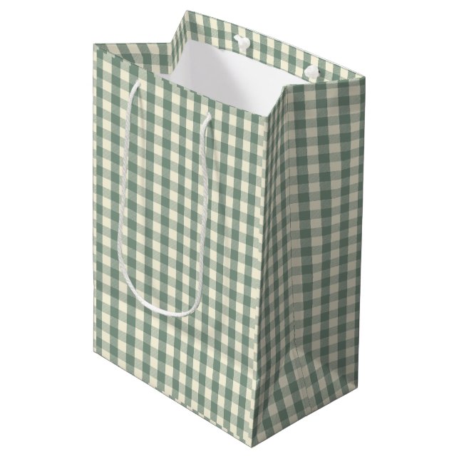 Bolsa De Regalo Mediana Green Buffalo Check Plaid Gingham (Angulo Anverso)