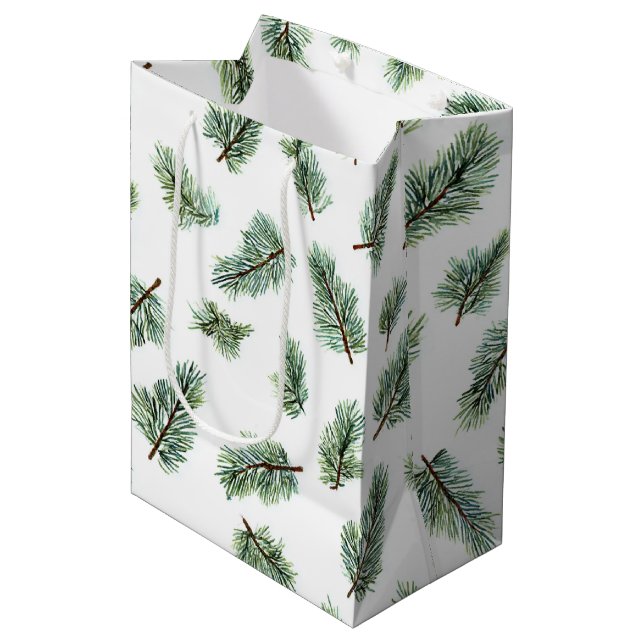 Bolsa De Regalo Mediana Green Christmas Pine Tree (Angulo Anverso)