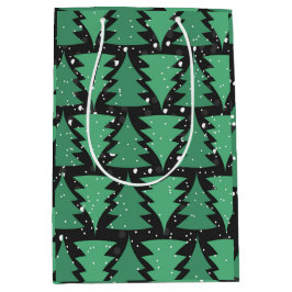 Bolsa De Regalo Mediana Green Christmas Tree Boho Lights