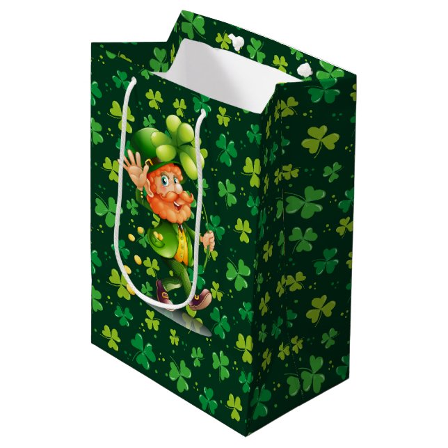 Bolsa De Regalo Mediana Green Clover (Angulo Anverso)