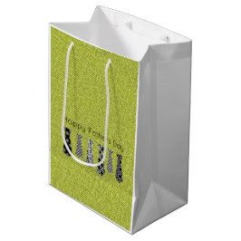 Bolsa De Regalo Mediana Green Denim Necs Ties Happy Fathers Day DAD