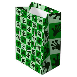 Bolsa De Regalo Mediana Green Frog Feet Whimsical Animal Tracks