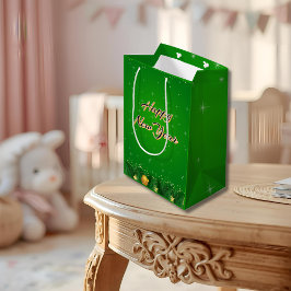 Bolsa De Regalo Mediana Green Gold New Year Gift Bag