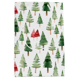 Bolsa De Regalo Mediana Green Red Christmas Trees 