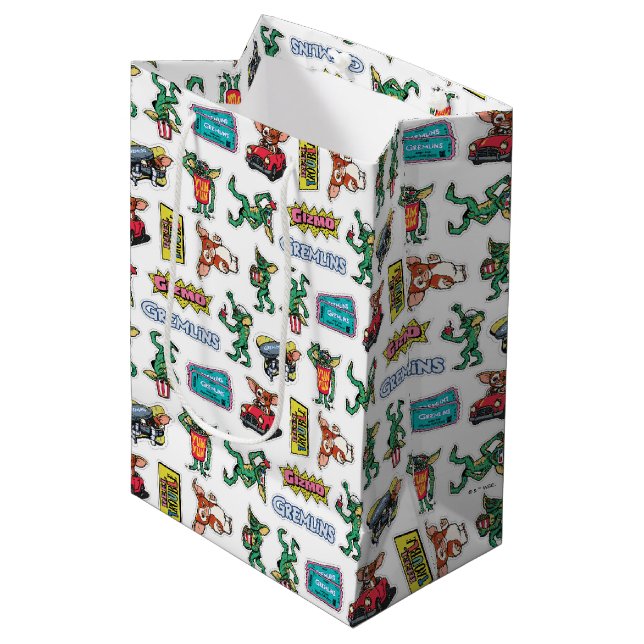 Bolsa De Regalo Mediana Gremlins™ Sticker Fun Pattern (Angulo Anverso)
