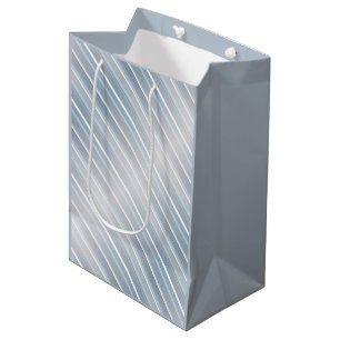 Bolsa De Regalo Mediana Gris de rayas estilizadas