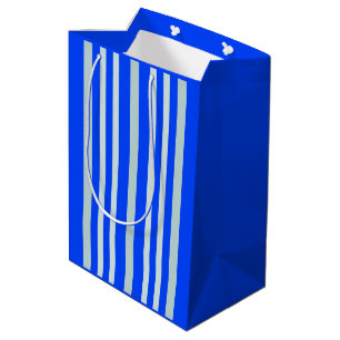 Bolsa De Regalo Mediana Grises Grises Grises Línea Verde Rayas En Azul