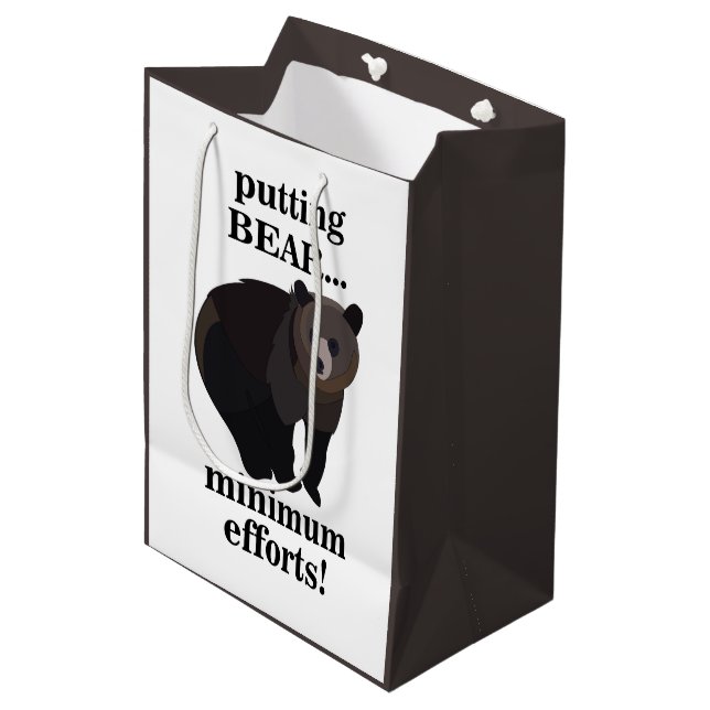 Bolsa De Regalo Mediana Grizzly Bear Putting Bear Minimum Efforts Funny