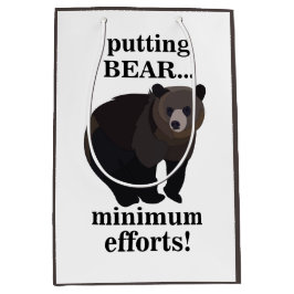 Bolsa De Regalo Mediana Grizzly Bear Putting Bear Minimum Efforts Funny