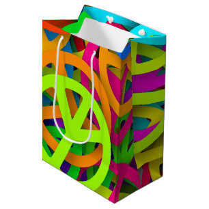 Bolsa De Regalo Mediana Groovy Peace firma modelo arcoiris