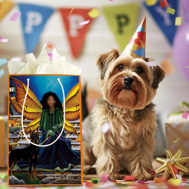 Bolsa De Regalo Mediana Guardian de hadas Doberman Dog (Subido por el creador)