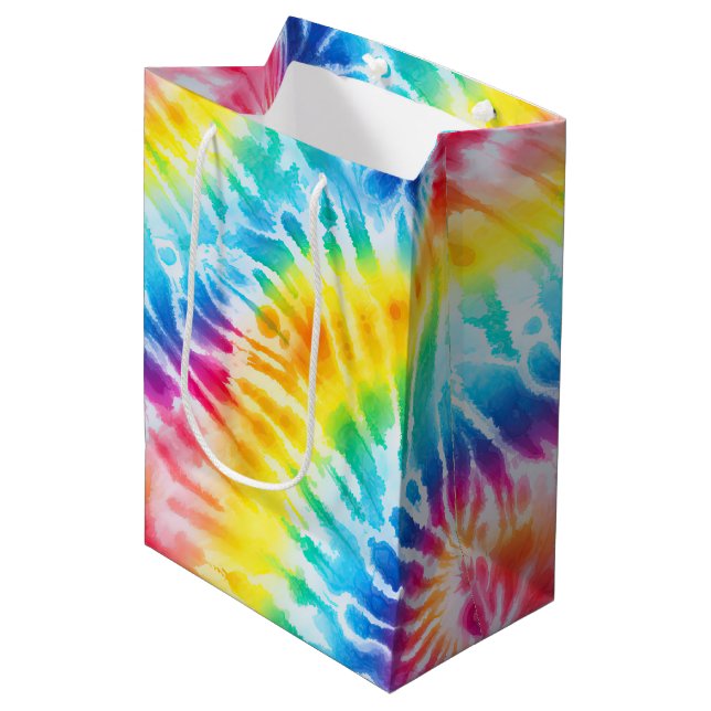Bolsa De Regalo Mediana Guay Stripe Swirls Tie Dye (Angulo Anverso)