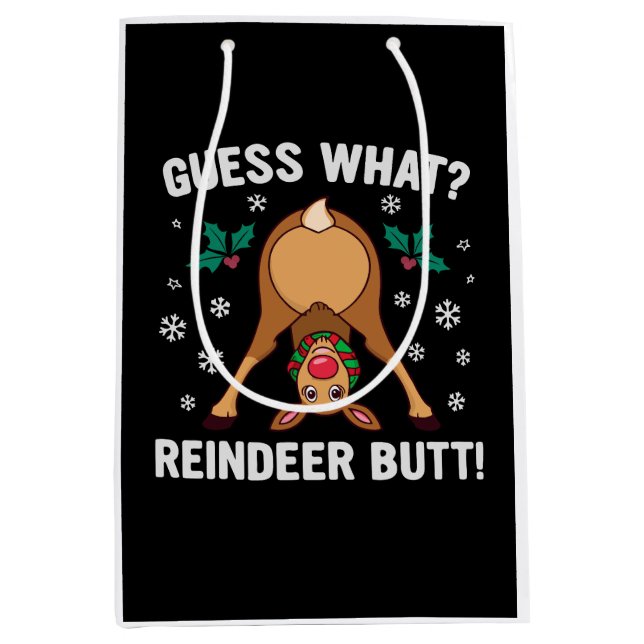 Bolsa De Regalo Mediana Guess What Reindeer Butt Christmas Joke (Anverso)