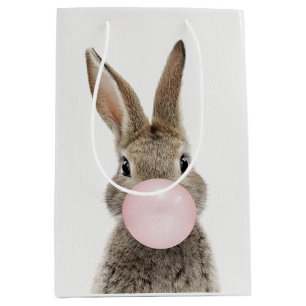 Bolsa De Regalo Mediana Guia de burbuja rosa de conejo