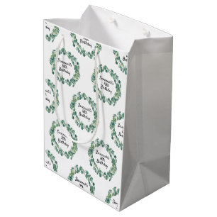 Bolsa De Regalo Mediana Guión de nombre de vegetación de eucalipto cumplea