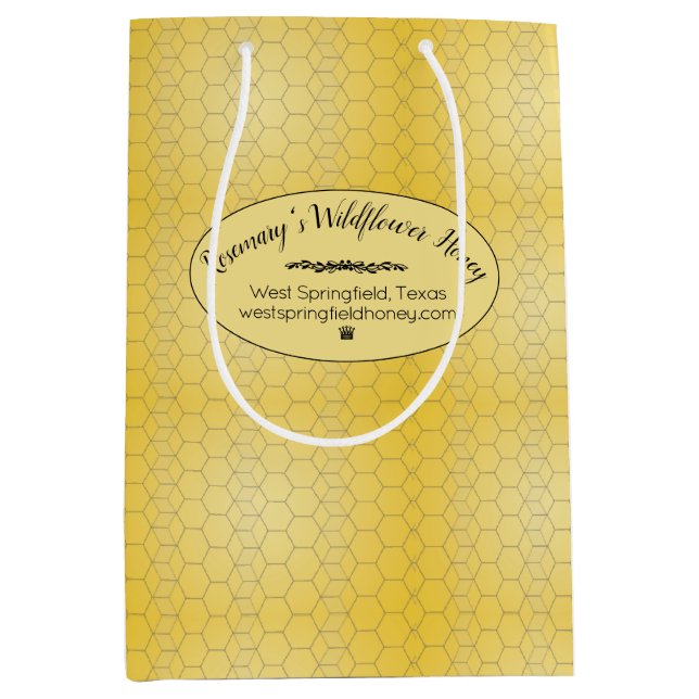 Bolsa De Regalo Mediana Guión de patrón de Honeycomb (Anverso)